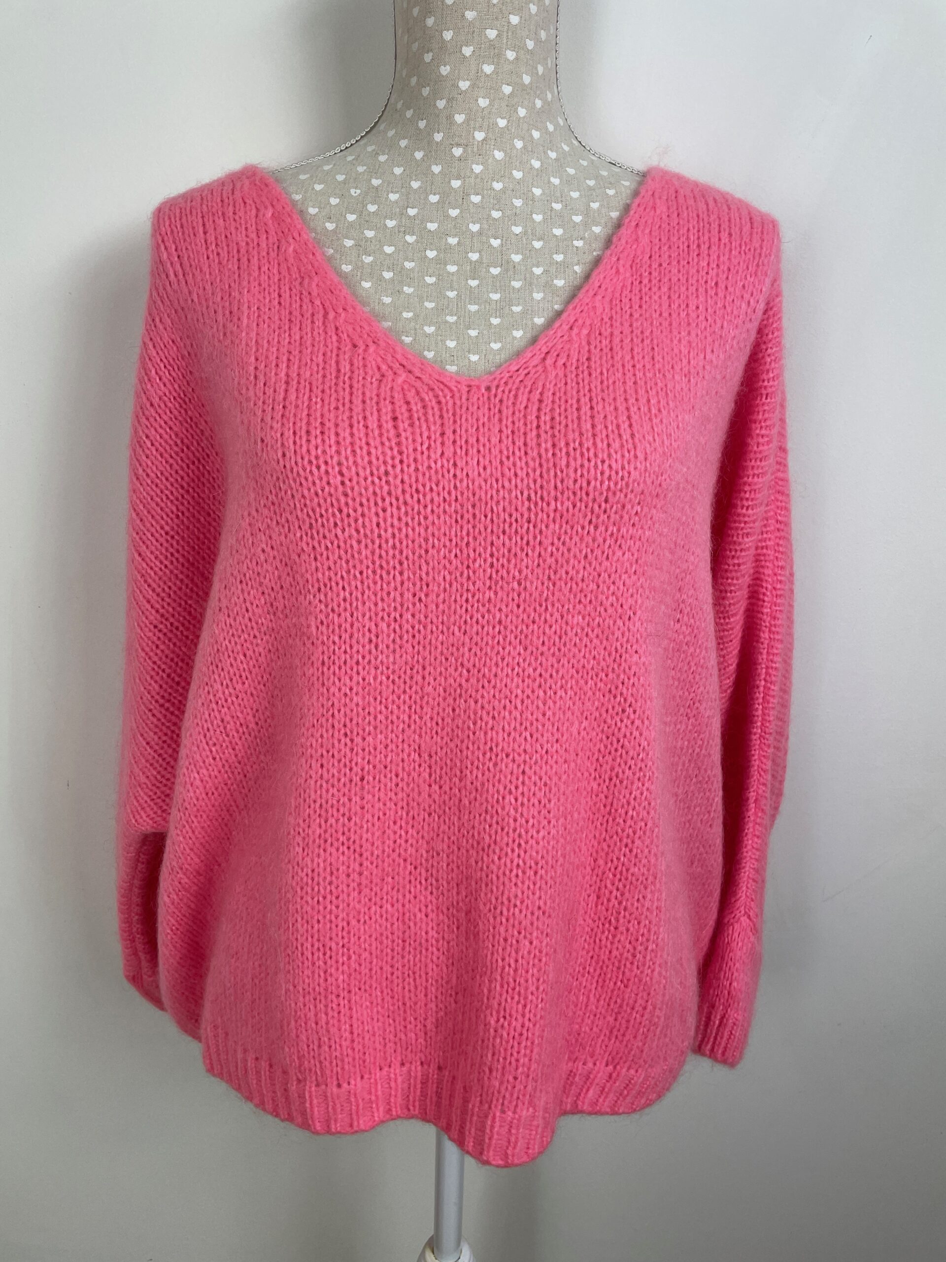 Fluffy Mohair V-Neck Jumper in a variety of colours - La Maison