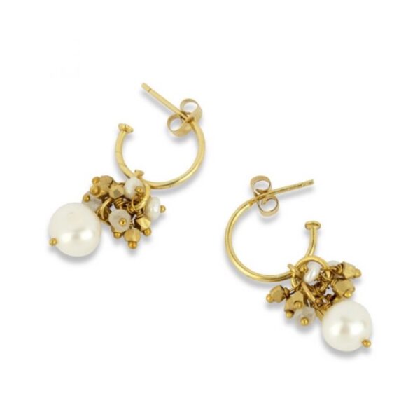 Hollie Hoop Earrings with Freshwater Pearls