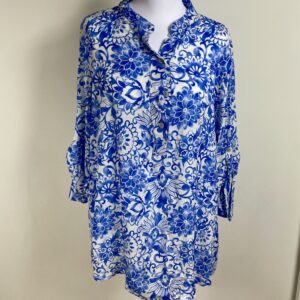 Blue & White Longline Shirt / Tunic