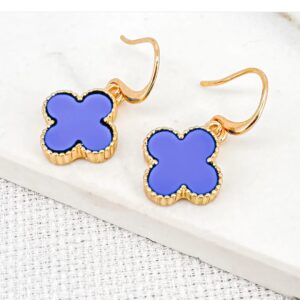 Envy Gold and Blue Fleur Drop Earrings