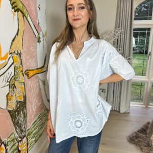 Broderie Anglaise Smock Blouse