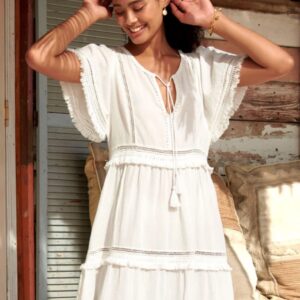 Aspiga Malaya White Cotton Dress