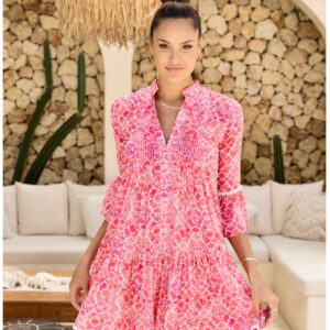 Sophia Alexia Pink Mosaic Mallorca Shirt Dress
