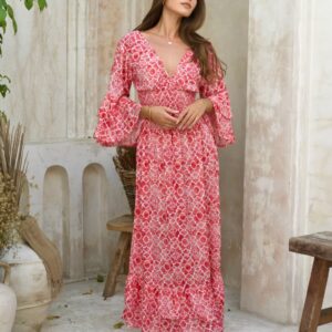 Sophia Alexia Pink Mosaic Sorrento Maxi Dress