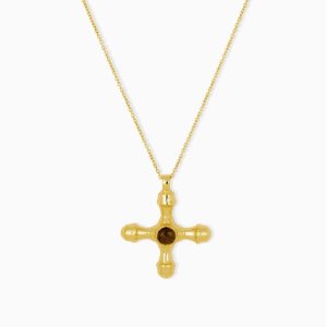 Ashiana Clemente Gold Cross Labradorite Necklace