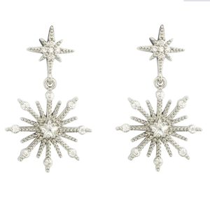 Ashiana Northern Star Stud Earrings Silver