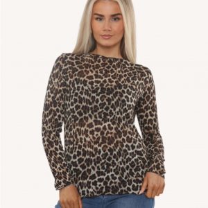 Super Soft Leopard Print Cashmere Layering Top