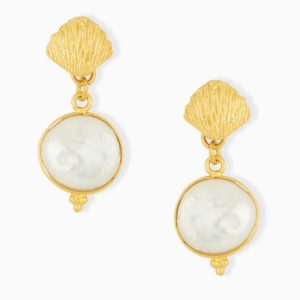 Ashiana Mimi Seashell Earrings Pearl