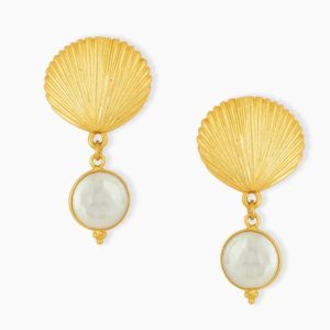 Ashiana Folly Shell Stud and Pearl Earrings