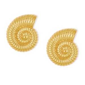 Ashiana Ocean Shores Gold Shell Earrings