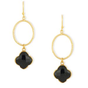 Ashiana Clover Sunstone Hoop Earrings