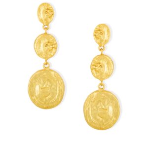 Ashiana Marbella Gold Coin Earrings Gold