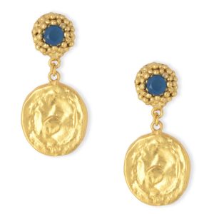 Ashiana Poppy Flower Stud Coin Earrings