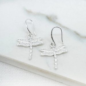 Envy Silver Dragonfly Earring