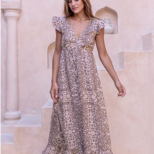 Sophia Alexia Leopard Sands St Lucia Maxi Dress