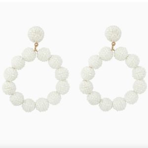 Ashiana Bellezza White Beaded Earrings