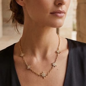 Envy Short Gold Necklace with Diamante Star Detail