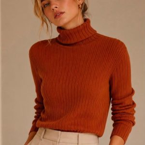 Ribbed Roll Neck Jumper