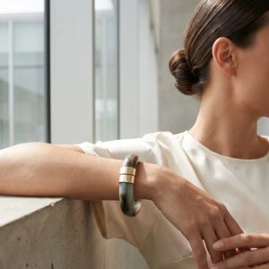 Envy Grey Resin Hinged Bangle