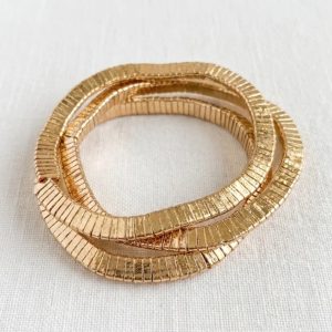 Envy Gold Three Layered Snake Design Stretch Bracelet