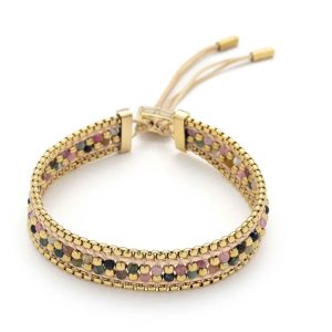 Boho Betty Isla Rainbow Tourmaline Gold Bracelet
