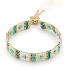 Boho Betty Aurora Aqua & Gold Friendship Bracelet