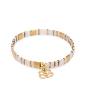 Boho Betty Delicado Gold & White Tila Bracelet